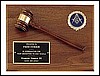 Gavel on Walnut Plaque (Position A, 9"x12")